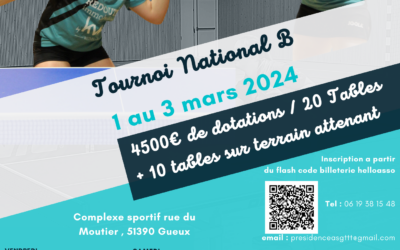 Tournoi national GUEUX-TINQUEUX ASTT – Résultats